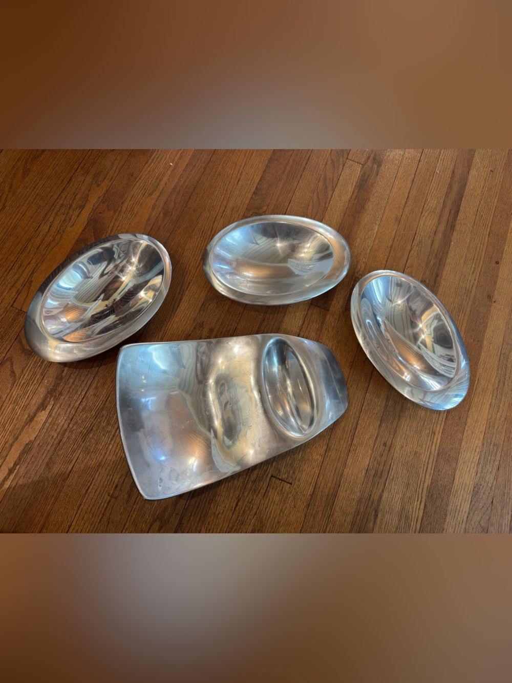 Set of 4 Nambe Polished Silver Serving Bowls